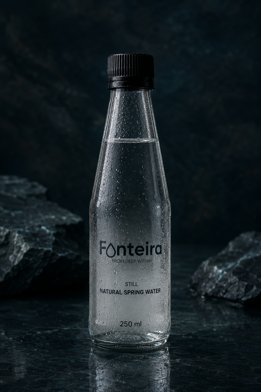 Fonteira Still 250 ml glass bottle with black cap